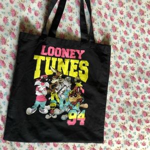 Looney Tunes ‘94 Canvas Tote Bag Bugs Daffy Sylvester Taz Tweety Wile E Coyote